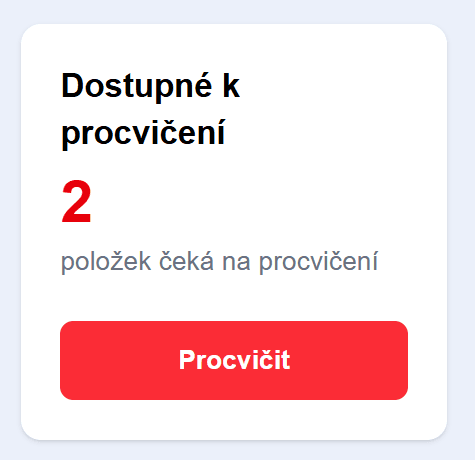 Graf budoucích procvičení